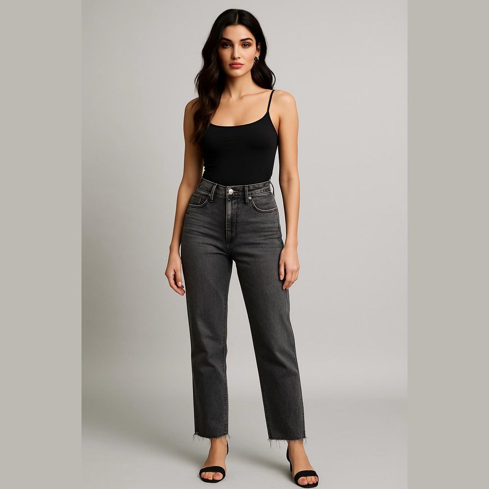 GAP Gray Cheeky Straight High Rise Jeans